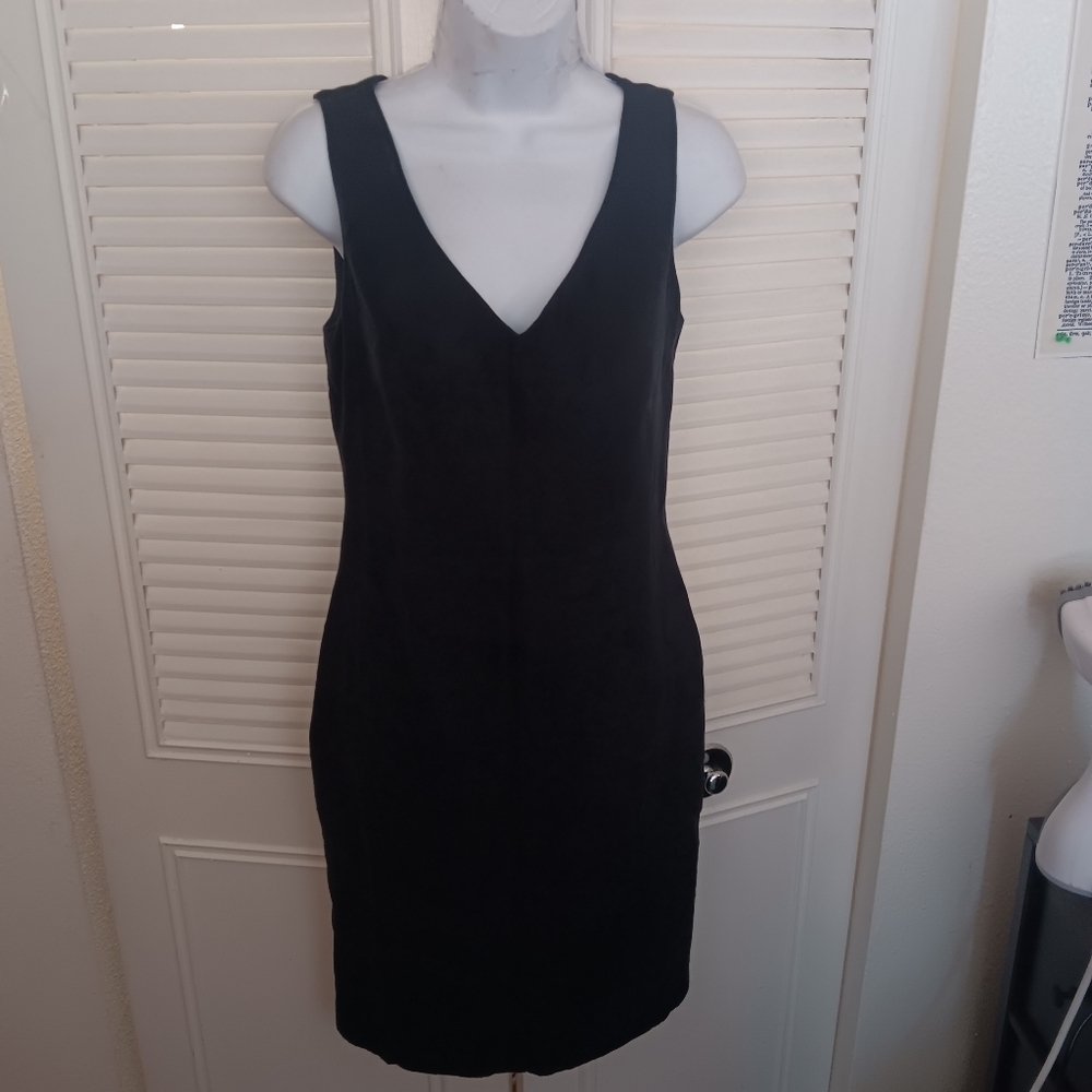 Vince Camuto navy blue suede sleeveless dress women's size 4